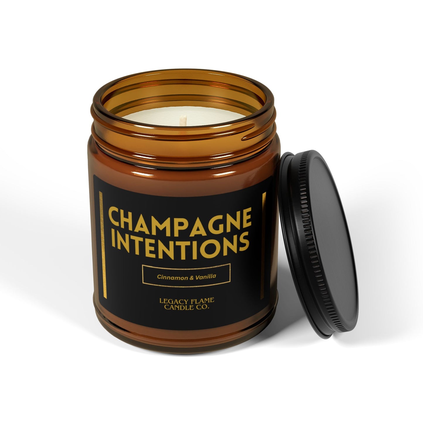 Soy Candle: Champagne Intentions, Cinnamon & Vanilla Scent