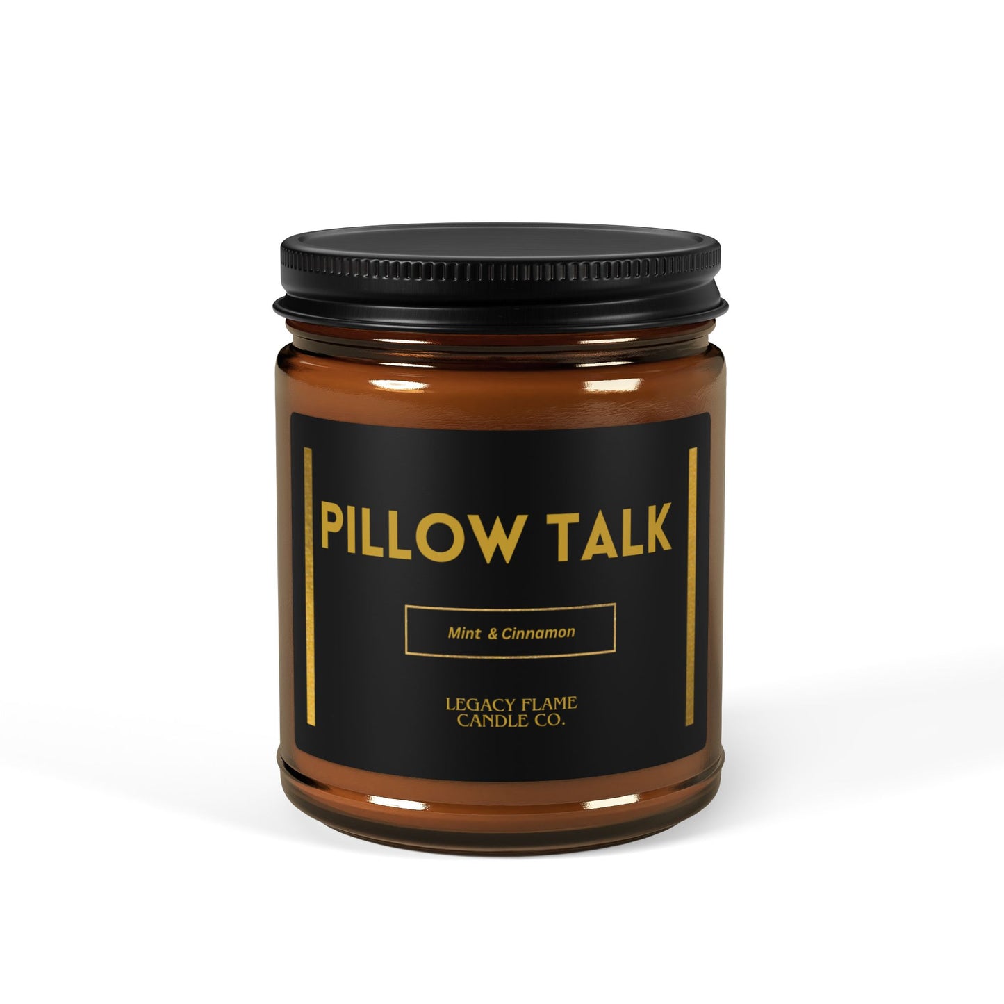 Soy Candle - Pillow Talk Mint & Cinnamon Scented Candle in Amber Jar